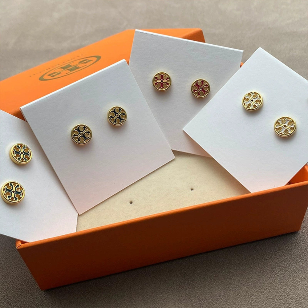 Tory Burch Gold Plated Double Inlay Enamel Cross Pendant